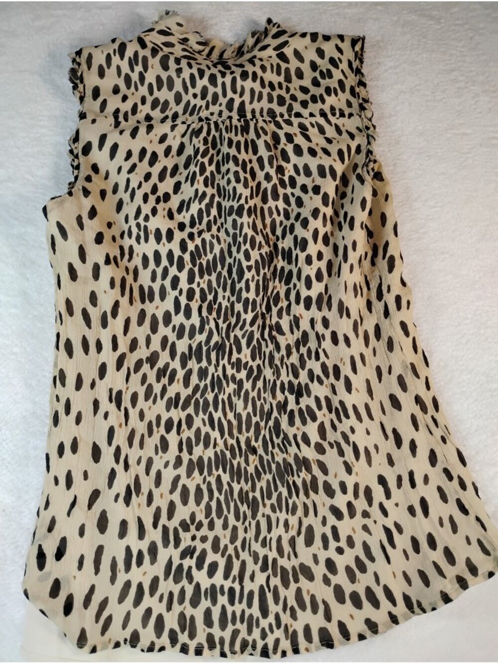 J Crew 100% Silk Cheetah Print Blouse Natasha Wildcat Sleeveless Lined Size 2 - Picture 2 of 6